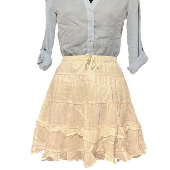 White Frilly Sequined Skirt Junior’s Small - Picture 1 of 7